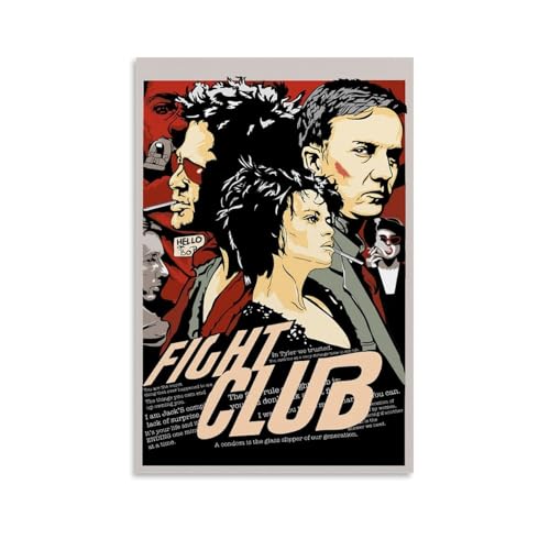 GHJOPAF Fight Club Klassisches Vintage-Filmposter auf Leinwand, Gemälde, Wandkunst, Bild, Heimdekoration, Druck für Schlafzimmer, Wohnzimmer, 60 x 90 cm, ungerahmter Stil GHJOPAF Fight Club Klassisches Vintage-Filmposter auf Leinwand, Gemälde, Wandkunst, Bild, Heimdekoration, Druck für Schlafzimmer, Wohnzimmer, 60 x 90 cm, ungerahmter Stil von GHJOPAF