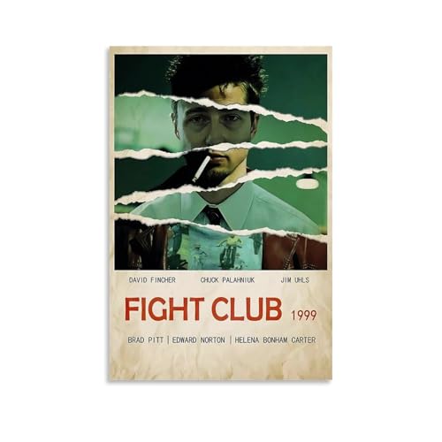 GHJOPAF Klassisches Vintage-Filmposter "Fight Club" auf Leinwand, Gemälde, Wandkunst, Bild, Heimdekoration, Druck für Schlafzimmer, Wohnzimmer, 40 x 60 cm, ungerahmter Stil GHJOPAF Klassisches Vintage-Filmposter "Fight Club" auf Leinwand, Gemälde, Wandkunst, Bild, Heimdekoration, Druck für Schlafzimmer, Wohnzimmer, 40 x 60 cm, ungerahmter Stil von GHJOPAF
