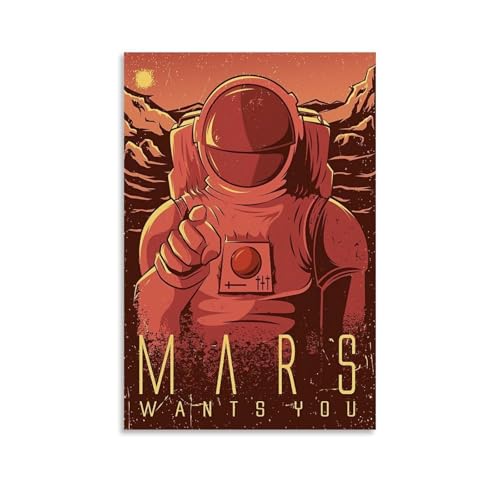 GHJOPAF Mars Travel Vintage-Poster, Leinwand, Gemälde, Wandkunst, Bild, Heimdekoration, Druck für Schlafzimmer, Wohnzimmer, 60 x 90 cm, ungerahmter Stil GHJOPAF Mars Travel Vintage-Poster, Leinwand, Gemälde, Wandkunst, Bild, Heimdekoration, Druck für Schlafzimmer, Wohnzimmer, 60 x 90 cm, ungerahmter Stil von GHJOPAF