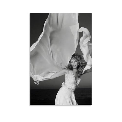 GHJOPAF Schwarz-Weiß-Poster, Stevie-Poster, Nicks-Poster, Leinwand, Gemälde, Wandkunst, Bild, Heimdekoration, Druck für Schlafzimmer, Wohnzimmer, 20 x 30 cm, ungerahmter Stil GHJOPAF Schwarz-Weiß-Poster, Stevie-Poster, Nicks-Poster, Leinwand, Gemälde, Wandkunst, Bild, Heimdekoration, Druck für Schlafzimmer, Wohnzimmer, 20 x 30 cm, ungerahmter Stil von GHJOPAF