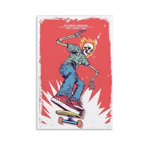 GHJOPAF Skateboard-Poster, Vintage-Poster, Leinwandbild, Wandkunst, Bild, Heimdekoration, Druck für Schlafzimmer, Wohnzimmer, 60 x 90 cm, ungerahmter Stil GHJOPAF Skateboard-Poster, Vintage-Poster, Leinwandbild, Wandkunst, Bild, Heimdekoration, Druck für Schlafzimmer, Wohnzimmer, 60 x 90 cm, ungerahmter Stil von GHJOPAF