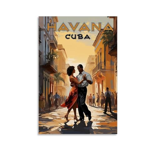 GHJOPAF Vintage-Poster, Motiv: Havanna, Kuba, Reisen, Leinwand, Gemälde, Wandkunst, Bild, Heimdekoration, Druck für Schlafzimmer, Wohnzimmer, 40 x 60 cm, ungerahmter Stil GHJOPAF Vintage-Poster, Motiv: Havanna, Kuba, Reisen, Leinwand, Gemälde, Wandkunst, Bild, Heimdekoration, Druck für Schlafzimmer, Wohnzimmer, 40 x 60 cm, ungerahmter Stil von GHJOPAF