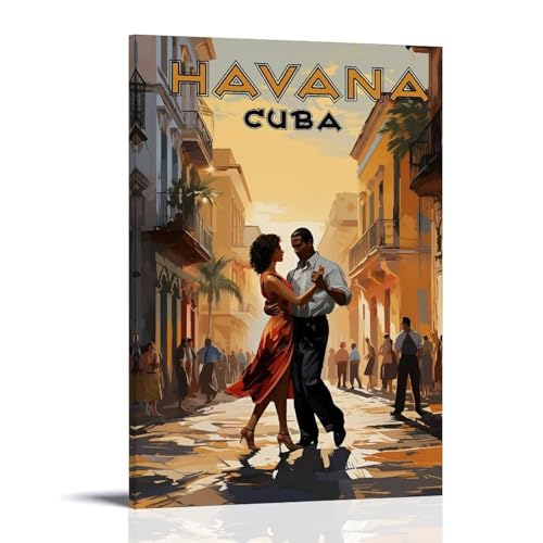 GHJOPAF Vintage-Poster auf Leinwand, Motiv: Havanna, Kuba, Reise, Wandkunst, Bild, Heimdekoration, Druck für Schlafzimmer, Wohnzimmer, 40 x 60 cm, Rahmenstil GHJOPAF Vintage-Poster auf Leinwand, Motiv: Havanna, Kuba, Reise, Wandkunst, Bild, Heimdekoration, Druck für Schlafzimmer, Wohnzimmer, 40 x 60 cm, Rahmenstil von GHJOPAF