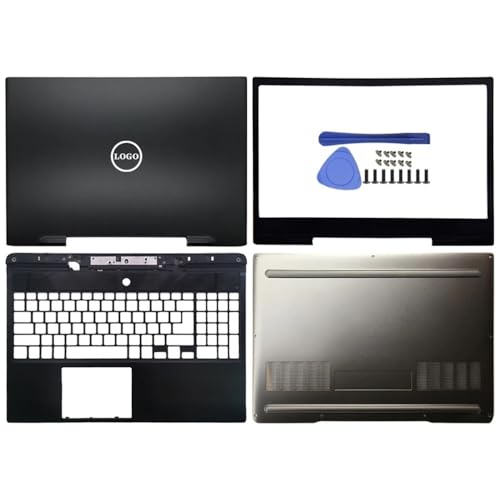 ErsatzlCD -Rückseite Abdeckung vordere Lünette Palmrest Bottom Case Kompatibel mit G5 5590 -Serie Laptops kompatibel mit 0TJ5K7 0ftF0C -Modellen(ABCD Cover) von GHJtRs