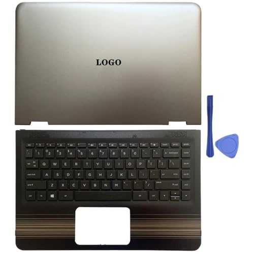 Ersatzteile Kompatibel mit die 13-U-Serie-Laptop kompatibel mit LCD-Rückzugabdeckungsscharnern Palmrest Bottom Case Kompatibel mit Modellnummern 856004-001 856037-001 856006-001(WITH KEYBOARD AC) von GHJtRs