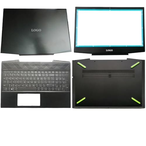 GHJtRs ErsatzlCD-Rückdeckabdeckungsscharniere Palst Bottom Case kompatibel mit Laptops TPN-C133 L20314-001 15-CX-Serie(ABCD Set) von GHJtRs