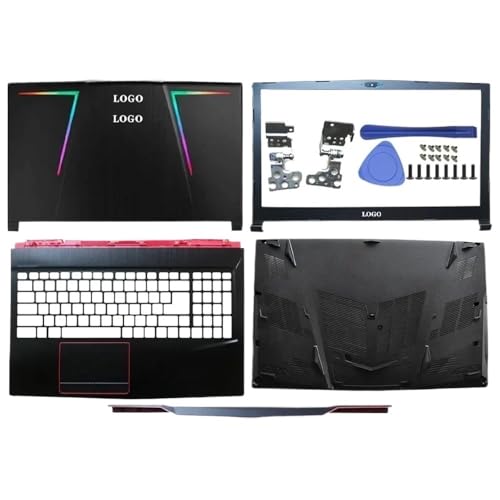 GHJtRs Kompatibler Lampenschlitz Kompatibel mit GE63 GE63VR-7RT 7RE MS-16P1 MS-16P5 Laptop LCD-Rückzugsabdeckungsscharniere Palst Bottom Case(ABCD Set) von GHJtRs