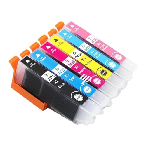 GHJtRs T2431 Tintenpatronen, kompatibel mit Expression Photo Series XP750, XP850, XP950, XP860, XP55, XP760, XP960, XP970, 24XL, 6 Stück GHJtRs T2431 Tintenpatronen, kompatibel mit Expression Photo Series XP750, XP850, XP950, XP860, XP55, XP760, XP960, XP970, 24XL, 6 Stück von GHJtRs