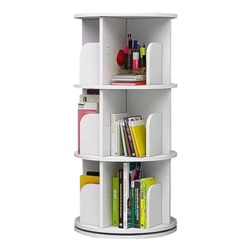 Drehbares Bücherregal mit 2/3/4/5/6 Ebenen, drehbares Bücherregal, hohes, schmales Bücherregal für das Wohnzimmer, weiß, 360 ° schwenkbares, bodenstehendes Eckregal für Wohnzimmer und Schlaf Drehbares Bücherregal mit 2/3/4/5/6 Ebenen, drehbares Bücherregal, hohes, schmales Bücherregal für das Wohnzimmer, weiß, 360 ° schwenkbares, bodenstehendes Eckregal für Wohnzimmer und Schlaf von GHKFEJGDEN