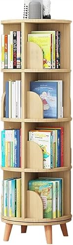 GHKFEJGDEN Bücherregal, 360 ° drehbares Bücherregal, mehrschichtiges Bücherregal, Eckbuch (Farbe: Holz, Größe: 39 * 128 cm) von GHKFEJGDEN