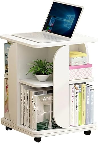 GHKFEJGDEN Bücherregal, 360 ° drehbares Bücherregal, mobiles Bücherregal, stimuliert das Interesse am Lesen und die praktischen Fähigkeiten (Farbe: Holz, Größe: 40 * 71 cm) von GHKFEJGDEN
