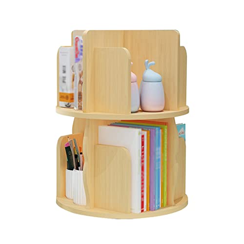 GHKFEJGDEN Bücherregal, drehbares Bücherregal, großes Fassungsvermögen, Schreibtisch-Aufbewahrungsregal, wirtschaftliches, weißes, einfaches Erkerfenster-Bücherregal (Größe: 44 x 56 cm) von GHKFEJGDEN
