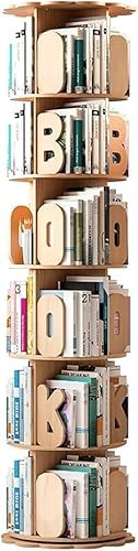 GHKFEJGDEN Bücherregal Bücherregal aus Holz, 360 ° drehbares Bücherregal, Lassen Sie Kinder Sich in das Lesen verlieben (Farbe: Holz, Größe: 50 * 164 cm) von GHKFEJGDEN