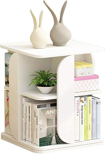 GHKFEJGDEN Bücherregal Bücherregale 360° drehbares Bücherregal vom Boden bis zur Decke Bilderbuchregal Lagerschrank Schlafzimmer Nachttisch (Farbe: Weiß, Größe: 6 Ebenen) von GHKFEJGDEN