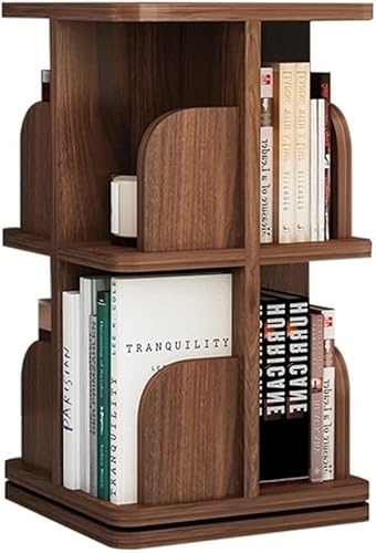 GHKFEJGDEN Bücherregal Bücherregale Drehbares Bücherregal 360° Bücherregal Holz Bilderbuchregal Wohnzimmer Mehrschichtiges Regal (Size : 2 Layer) von GHKFEJGDEN
