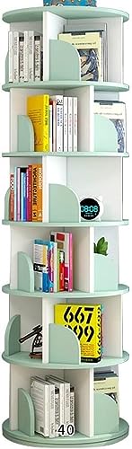 GHKFEJGDEN Bücherregal Bücherregale Drehbares Bücherregal 360° Regalboden Bilderbuchregal Mehrstufiger Buchorganizer Bücheraufbewahrung Grün (Size : 40 * 191cm) von GHKFEJGDEN