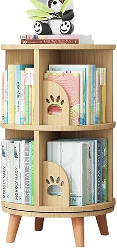 GHKFEJGDEN Bücherregal Bücherregale Drehbares Bücherregal Landing to Save Space Bilderbuchständer Eckaufbewahrung Couchtischregal (Farbe: Holz, Größe: 2 Schichten) von GHKFEJGDEN