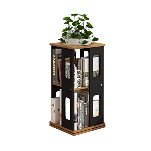 GHKFEJGDEN Bücherregal aus Holz, klein, um 360 Grad drehbar, hohles Design, Mehrzweck-Bücherregal, Lagerregal, Haushaltsregal (Farbe: A) von GHKFEJGDEN