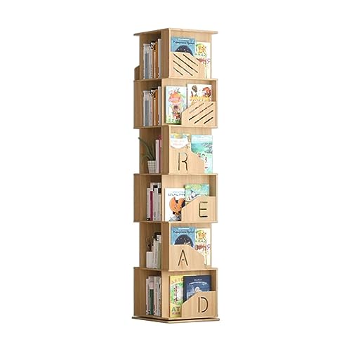 GHKFEJGDEN Bücherregal mit 4/5/6 Ebenen, um 360 ° drehbares Bücherregal, Bodenbücherregale aus Massivholz, quadratisches Bücherregal, modernes Bücherregal GHKFEJGDEN Bücherregal mit 4/5/6 Ebenen, um 360 ° drehbares Bücherregal, Bodenbücherregale aus Massivholz, quadratisches Bücherregal, modernes Bücherregal von GHKFEJGDEN