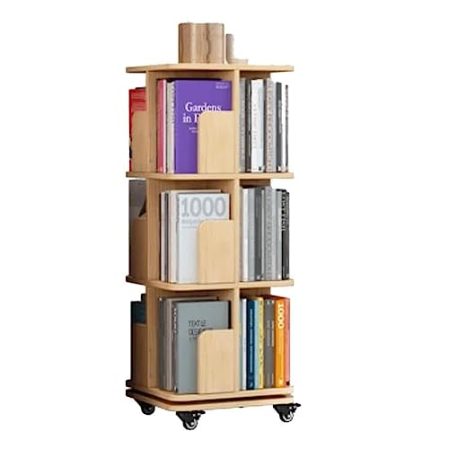 GHKFEJGDEN Bücherregale 360° drehbares Bücherregal aus Holz, stehendes Bücherregal, mehrstöckiges rollendes Bücherregal, Bücherregal-Organizer für Zuhause, Bücherständer, perfekte Möbel von GHKFEJGDEN