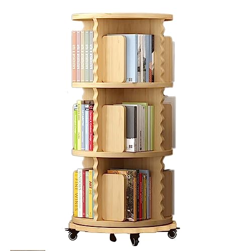 GHKFEJGDEN Bücherregale 360° drehbares Bücherregal aus Massivholz, stehendes Bücherregal mit 2/3/4/5/6 Ebenen, rollbares Bücherregal für Zuhause, perfekte Möbel GHKFEJGDEN Bücherregale 360° drehbares Bücherregal aus Massivholz, stehendes Bücherregal mit 2/3/4/5/6 Ebenen, rollbares Bücherregal für Zuhause, perfekte Möbel von GHKFEJGDEN