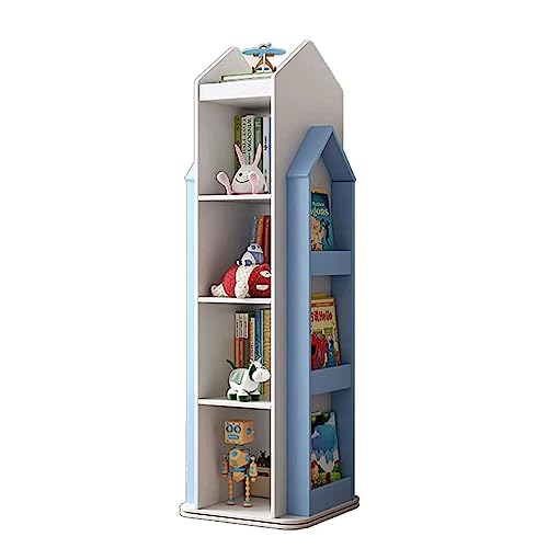 GHKFEJGDEN Bücherregale 360° drehbares Bücherregal mit 5 Ebenen, stehendes Bücherregal, kreative Burgform, Bücherständer, Boden-Bücherregal für Kinderzimmer, Organizer, perfekte Möbel von GHKFEJGDEN