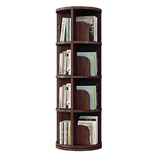 GHKFEJGDEN Drehbares Bücherregal, 360° drehbar, 2/3/4/5/6 Ebenen, drehbares Bücherregal, drehbares rundes Bücherregal aus Holz für Wohnzimmer und Schlafzimmer (Größe: 46 x 128 cm) von GHKFEJGDEN