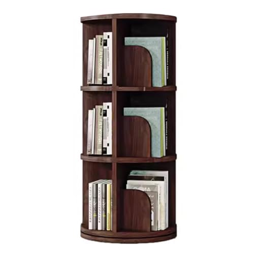 GHKFEJGDEN Drehbares Bücherregal, 360° drehbar, 2/3/4/5/6 Ebenen, drehbares Bücherregal, drehbares rundes Bücherregal aus Holz für Wohnzimmer und Schlafzimmer (Größe: 46 x 97 cm) von GHKFEJGDEN