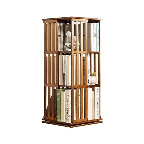 GHKFEJGDEN Drehbares Bücherregal aus Bambus, 3/4/5 Ebenen, vertikales Bücherregal, 360°-Bücheraufbewahrung, Bodenbücherregal, Home-Office-Dekoration, Regal, Bücherregal GHKFEJGDEN Drehbares Bücherregal aus Bambus, 3/4/5 Ebenen, vertikales Bücherregal, 360°-Bücheraufbewahrung, Bodenbücherregal, Home-Office-Dekoration, Regal, Bücherregal von GHKFEJGDEN
