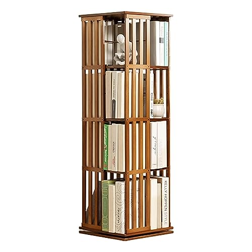 GHKFEJGDEN Drehbares Bücherregal aus Bambus, 3/4/5 Ebenen, vertikales Bücherregal, 360°-Bücheraufbewahrung, Bodenbücherregal, Home-Office-Dekoration, Regal, Bücherregal GHKFEJGDEN Drehbares Bücherregal aus Bambus, 3/4/5 Ebenen, vertikales Bücherregal, 360°-Bücheraufbewahrung, Bodenbücherregal, Home-Office-Dekoration, Regal, Bücherregal von GHKFEJGDEN