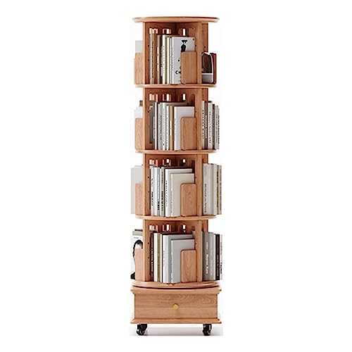 GHKFEJGDEN Drehbares Bücherregal aus Massivholz, um 360 Grad drehbar, Bücherregal mit Rollen und Schubladen GHKFEJGDEN Drehbares Bücherregal aus Massivholz, um 360 Grad drehbar, Bücherregal mit Rollen und Schubladen von GHKFEJGDEN