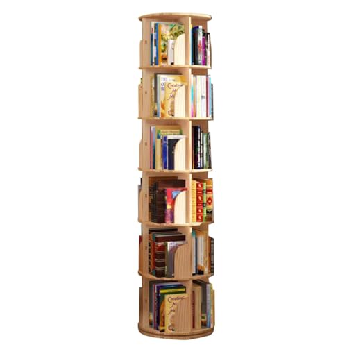 GHKFEJGDEN Drehbares Bücherregal mit 2/3/4/5/6 Ebenen, Aufbewahrungsregal für Studenten, Eckregale, drehbar, multifunktionaler Display-Organizer für das Home-Office (46 x 191 cm) von GHKFEJGDEN