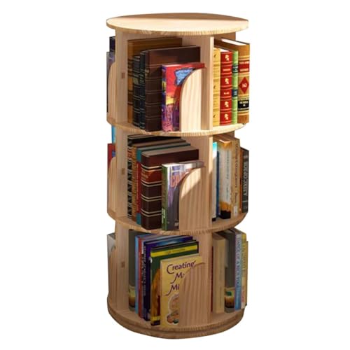 GHKFEJGDEN Drehbares Bücherregal mit 2/3/4/5/6 Ebenen, Aufbewahrungsregal für Studenten, Eckregale, drehbar, multifunktionaler Display-Organizer für das Home-Office (46 x 98 cm) von GHKFEJGDEN