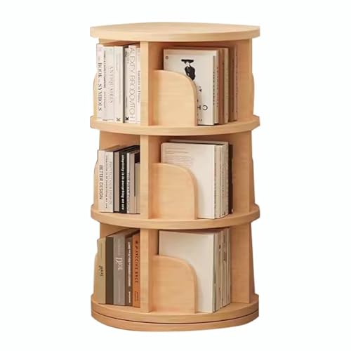 GHKFEJGDEN Drehbares Bücherregal mit 2/3/4/5/6 Ebenen, Massivholz, 360° drehbar, bodenstehendes, drehbares Bücherregal für das Home-Office (Größe: 39 x 98 cm) von GHKFEJGDEN