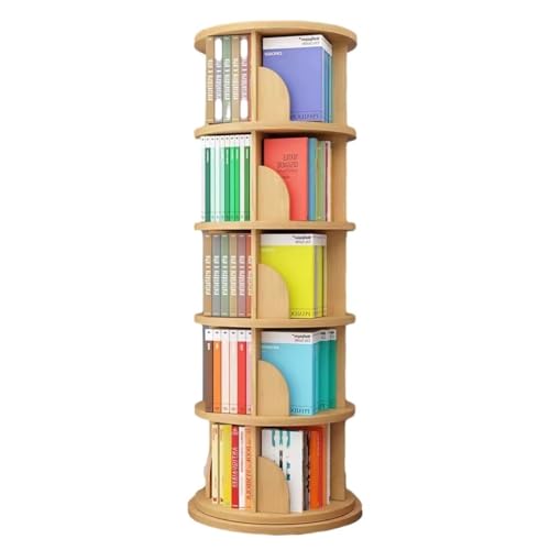 GHKFEJGDEN Drehbares Bücherregal mit 2/3/4/5/6 Ebenen, drehbarer Bücherregalturm für Eckbücherregale aus Holz, Aufbewahrungsorganizer, modern und Design, Büro, Schlafzimmer (46 x 159 cm) von GHKFEJGDEN