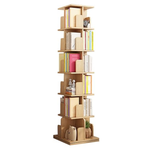 GHKFEJGDEN Drehbares Bücherregal mit 2/3/4/5/6 Ebenen, hölzernes bodenstehendes Eckregal für das Wohnzimmer, bodenstehendes Eckregal, Bücherregal für Schlafzimmer, Heimbüro-Dekoration (50 x 191 cm) GHKFEJGDEN Drehbares Bücherregal mit 2/3/4/5/6 Ebenen, hölzernes bodenstehendes Eckregal für das Wohnzimmer, bodenstehendes Eckregal, Bücherregal für Schlafzimmer, Heimbüro-Dekoration (50 x 191 cm) von GHKFEJGDEN