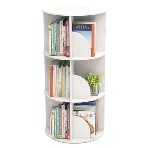 GHKFEJGDEN Drehbares Bücherregal mit 2/3/4/5/6 Ebenen, kreatives, um 360 ° drehbares Bücherregal, Standregal, modern und Design, für Büro, Schlafzimmer, Wohnzimmer, Bibliothek (Größe: 46 x 97 cm) von GHKFEJGDEN