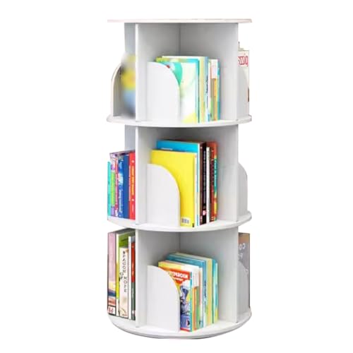 GHKFEJGDEN Drehbares Bücherregal mit 2/3/4/5/6 Ebenen, multifunktionaler drehbarer Bücherregal-Organizer, 360 ° drehbares Bücherregal für Wohnzimmer und Heimbüro (Farbe: Weiß, Größe: 40 * 40 * 97 cm) GHKFEJGDEN Drehbares Bücherregal mit 2/3/4/5/6 Ebenen, multifunktionaler drehbarer Bücherregal-Organizer, 360 ° drehbares Bücherregal für Wohnzimmer und Heimbüro (Farbe: Weiß, Größe: 40 * 40 * 97 cm) von GHKFEJGDEN