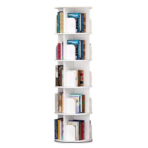 GHKFEJGDEN Drehbares Bücherregal mit 2/3/4/5/6 Ebenen, um 360 ° drehbares Bücherregal, bodenstehendes Eckregal, Bücheraufbewahrungsregal für das Home-Office (40 x 159 cm) von GHKFEJGDEN