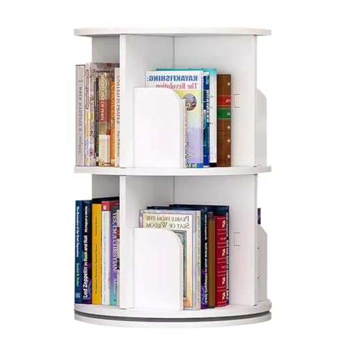 GHKFEJGDEN Drehbares Bücherregal mit 2/3/4/5/6 Ebenen, um 360 ° drehbares Bücherregal, bodenstehendes Eckregal, Bücheraufbewahrungsregal für das Home-Office (46 x 66 cm) von GHKFEJGDEN