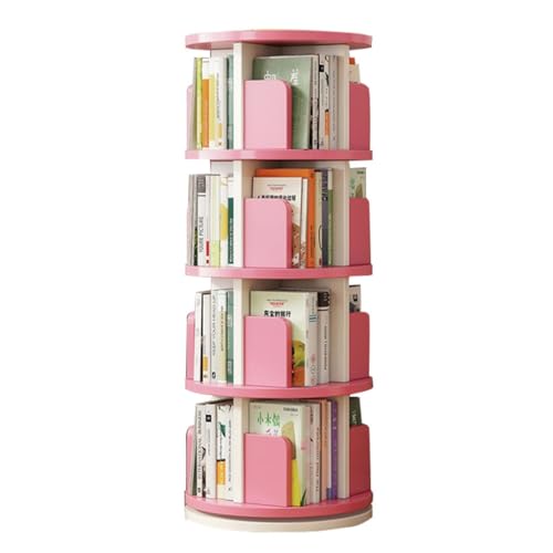 GHKFEJGDEN Drehbares Bücherregal mit 2/3/4/5 Ebenen, um 360 Grad drehbar, bodenstehendes, drehbares Bücherregal, runder Turm für Kinderzimmer, Arbeitszimmer, Schlafzimmer, Wohnzimmer (40 x 120 cm) von GHKFEJGDEN