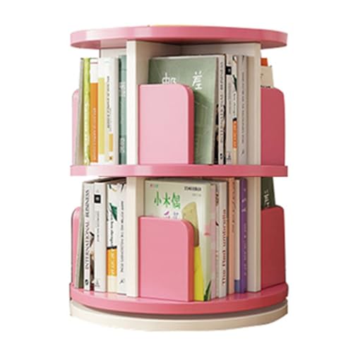 GHKFEJGDEN Drehbares Bücherregal mit 2/3/4/5 Ebenen, um 360 Grad drehbar, bodenstehendes, drehbares Bücherregal, runder Turm für Kinderzimmer, Arbeitszimmer, Schlafzimmer, Wohnzimmer (40 x 61 cm) von GHKFEJGDEN