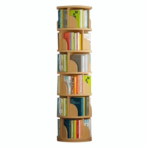 GHKFEJGDEN Drehbares Bücherregal mit 3/4/5/6 Ebenen, drehbares Bücherregal, aus Holz, um 360 ° drehbar, für Schlafzimmer, Wohnzimmer, Arbeitszimmer, Büro (Größe: 40 x 190 cm) von GHKFEJGDEN