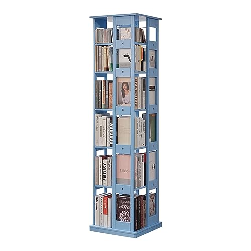 GHKFEJGDEN Drehbares Bücherregal mit 5/6 Ebenen, quadratisches bodenstehendes Bücherregal, modernes Bücherregal aus Massivholz mit Lenkrollen, Bücherregale GHKFEJGDEN Drehbares Bücherregal mit 5/6 Ebenen, quadratisches bodenstehendes Bücherregal, modernes Bücherregal aus Massivholz mit Lenkrollen, Bücherregale von GHKFEJGDEN