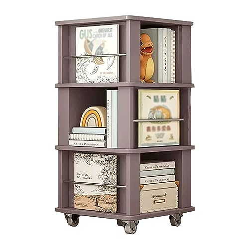 GHKFEJGDEN Modernes drehbares Bücherregal, großes Stauraum-Bücherregal, Bodenregal, Bücherregal für Wohnzimmer, Arbeitszimmer, Bücherregal mit 4 Rollen von GHKFEJGDEN