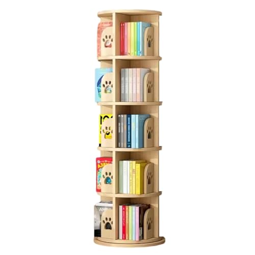 GHKFEJGDEN Rotierendes Bücherregal 2/3/4/5/6-stufig Kinderbücherregal Solides Lagerregal Runder Couchtisch Drehbarer Multifunktions-Display-Organizer Für Das Home-Office (49 * 160 cm) von GHKFEJGDEN