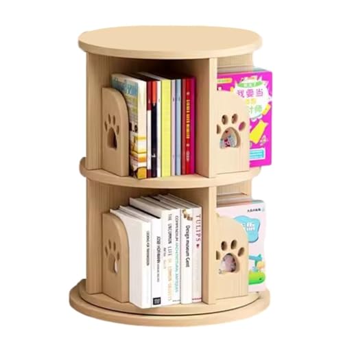 GHKFEJGDEN Rotierendes Bücherregal 2/3/4/5/6-stufig Kinderbücherregal Solides Lagerregal Runder Couchtisch Drehbarer Multifunktions-Display-Organizer Für Das Home-Office (49 * 66 cm) von GHKFEJGDEN