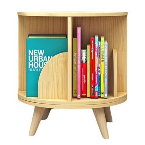 Rotierendes Bücherregal, 1/2/3-stöckig, rundes Bücherregal aus Holz, multifunktionales Ausstellungsbücherregal für das Home-Office, für Kinderzimmer, Arbeitszimmer, Schlafzimmer, Wohnzimmer von GHKFEJGDEN
