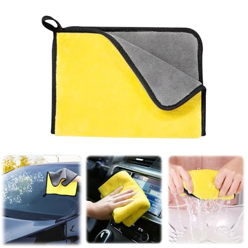 Mikrofaser-Reinigungstuch, Mikrofaser-Handtuch, ultra-saugfähig, gewebt, Schmutz und Flüssigkeit, fusselfrei, streifenfrei, Reinigungstücher für Auto, Küche und Fenster, Autowaschtuch (30 x 60 cm) von GHKLNY
