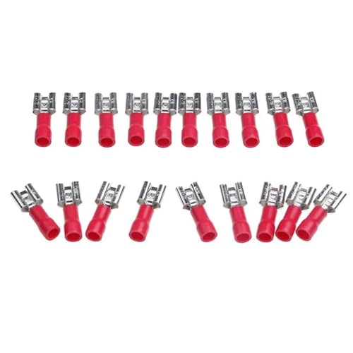 100Pcs 6.3mm Female Terminals Red Quick Spade Wire Connector Insulated Electrical Crimp Terminals Set Quick Disconnects 22-18AWG 100Pcs 6.3mm Female Terminals Red Quick Spade Wire Connector Insulated Electrical Crimp Terminals Set Quick Disconnects 22-18AWG von GHNQBAHID